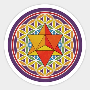 Merkaba and Flower of Life Sticker